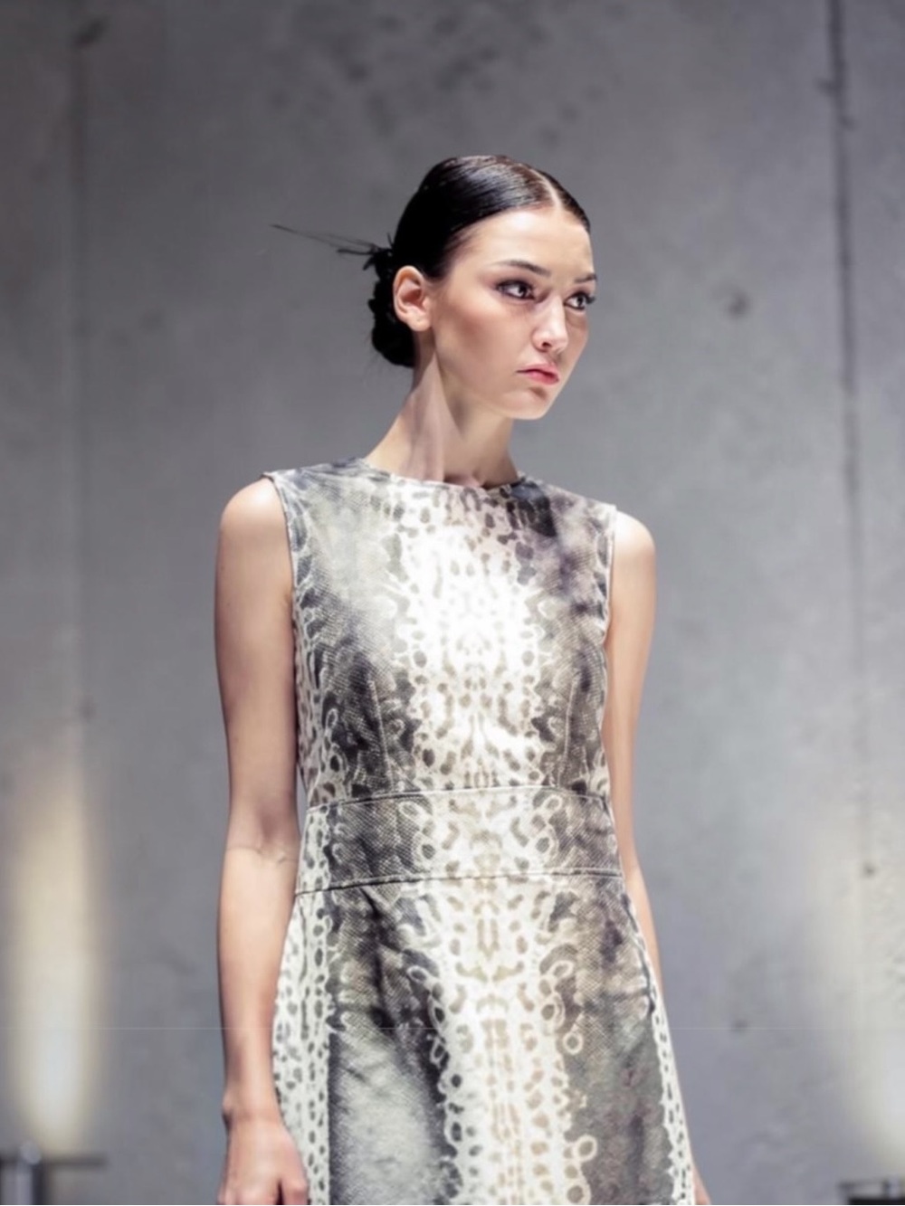 GUCCI Runway Couture Roccia Python Leather Dress ITALY Size 40 NEW